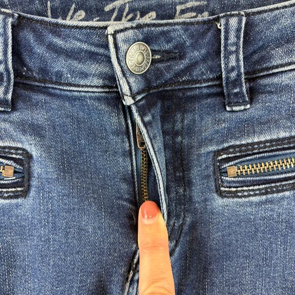 Free People We The Free Moto Jet Zip Skinny Baltic Crop Ankle Jeans Size 28 - Picture 6 of 15